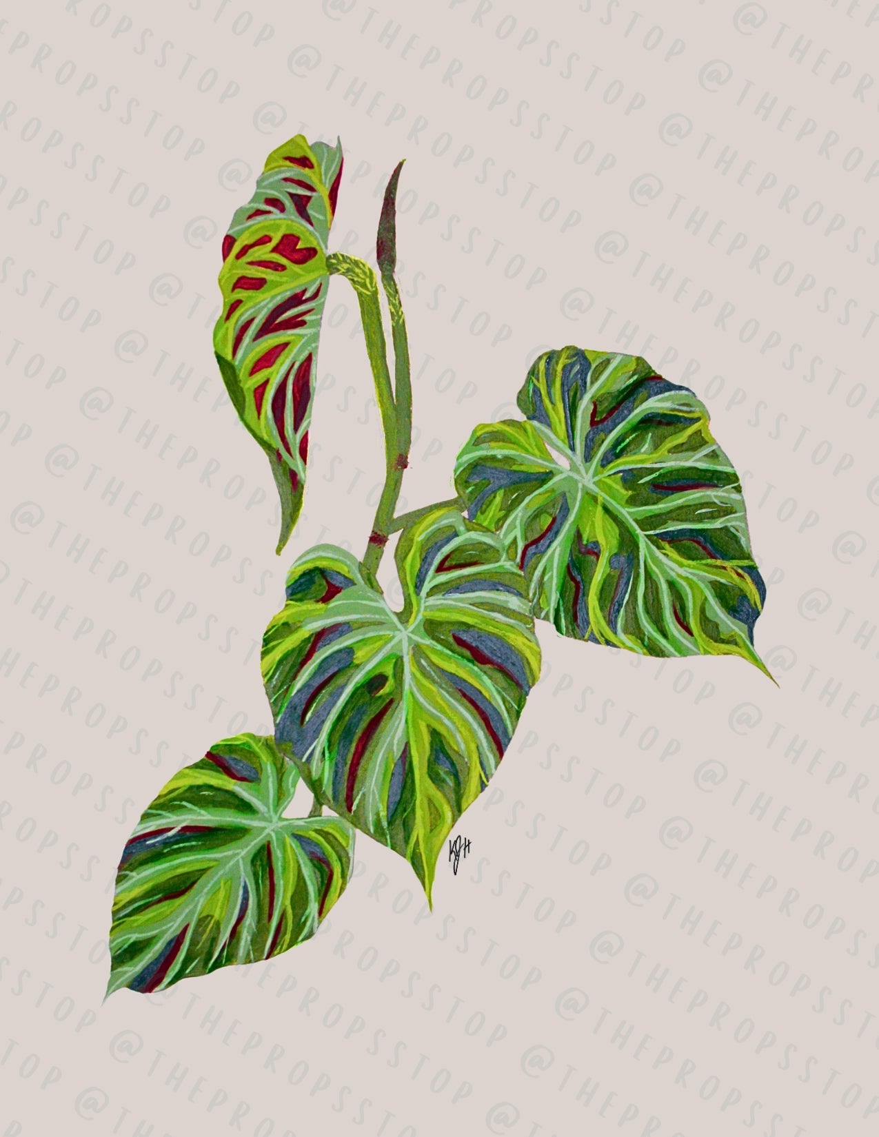 Philodendron Verrocosum Original Art (Digital File)